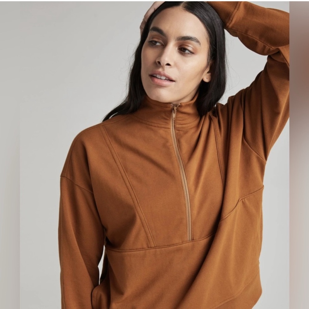 Richer Poorer Women's Brown Half-Zip Sweatshirt